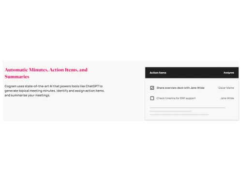 Cogram Minutes Action Items & Summaries