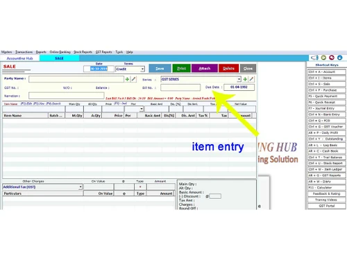 accounting hub items