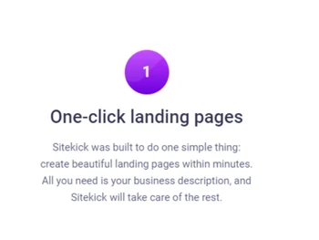 SiteKick One Click landing pages