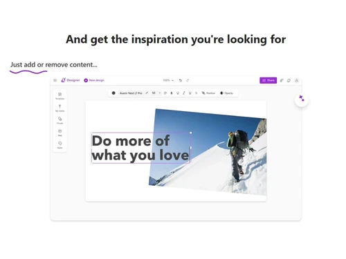Microsoft designer Remove content