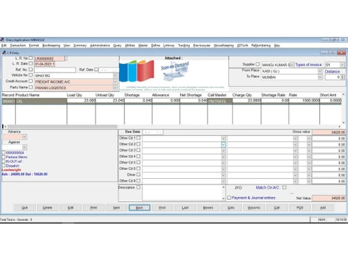 bhor logistics software-dashboard