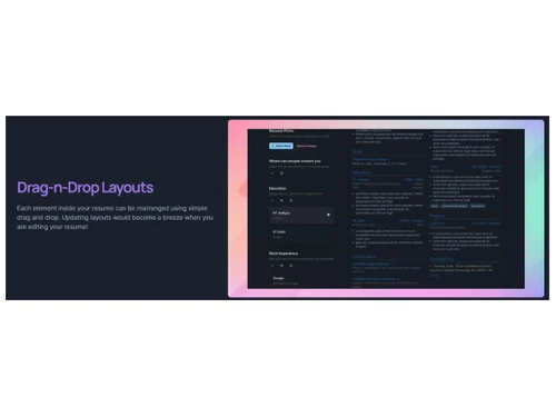 Resume Builder Drag & Drop Layouts