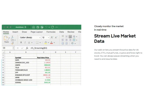 Finsheet Stream Live Market Data