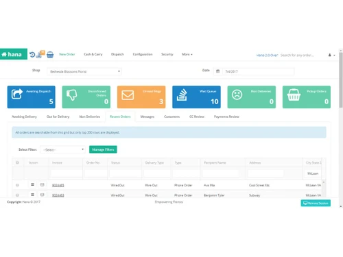 hana retail pos dashboard