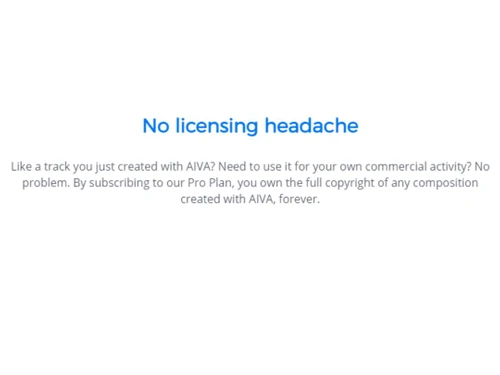 Aiva No Licensing heachache