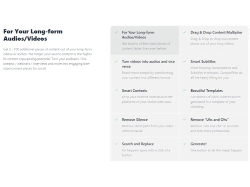 ContentFries Features