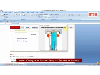 XLTOOL Bank Cheque Printing Software bulk print
