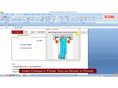 XLTOOL Bank Cheque Printing Software bulk print