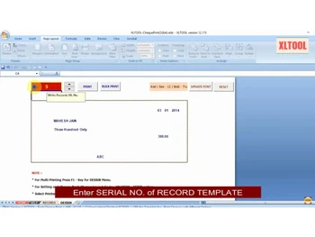 XLTOOL Bank Cheque Printing Software templates