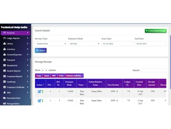 Technical Help School Management software accounts management