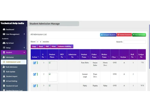Technical Help School Management software admission management