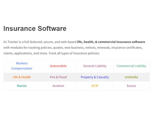 A1 Tracker-Insurance management software