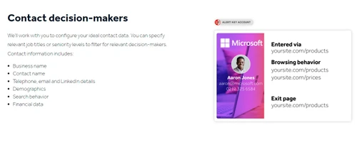 lead forensic contact decision makers