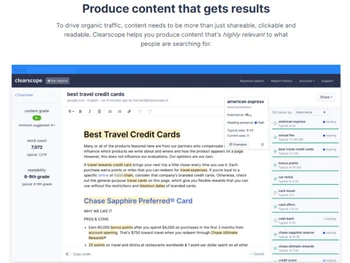 Clearscope Produce highly relevant content
