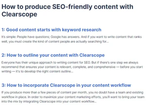 Clearscope SEO friendly content