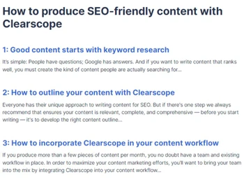 Clearscope SEO friendly content