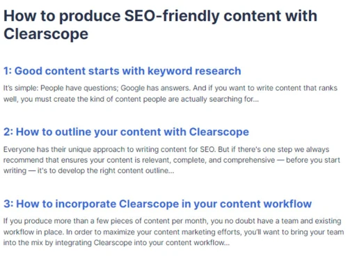 Clearscope SEO friendly content