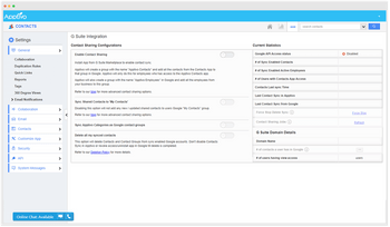 Apptivo Online CRM g suite integration