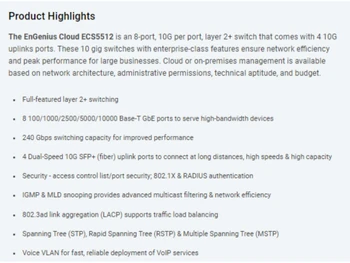 Engenius cloud managed network switch-ECS5512