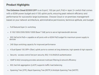 Engenius cloud managed network switch-ECS5512FP