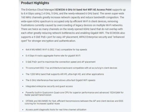 Engenius Indoor Wireless-Product Highlights