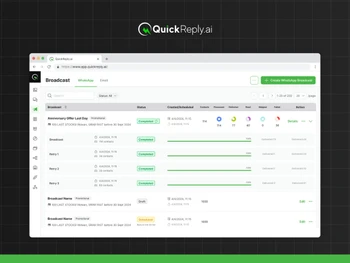 QuickReply AI broadcast auto retry