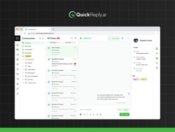 QuickReply AI crm panel