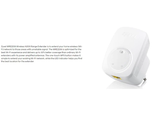 Zyxel WRE2206 Wireless N300 Range Extender -About