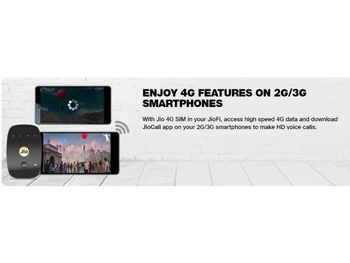 JioFi M2S-4G Features on 2G/ 3G Smartphones