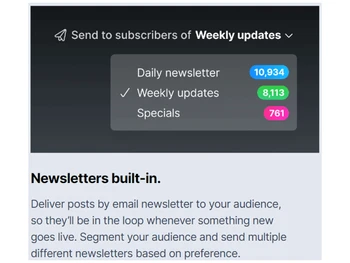 ghost newsletter built in