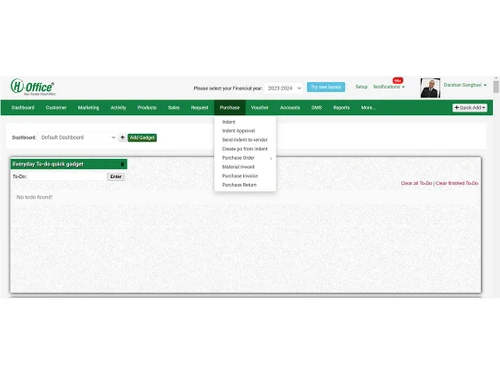 hofficecrm dashboard