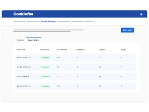 cookieyes scan history