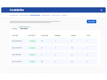 cookieyes scan history