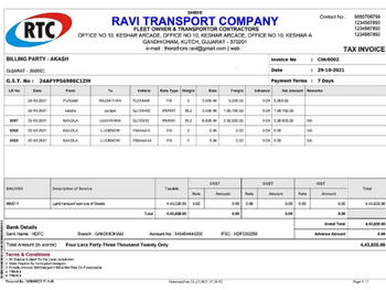 truckbilty invoice