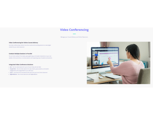 LMSOnline.Net video conferencing feature