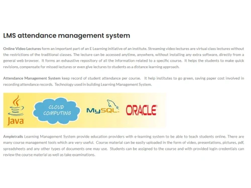 Ampletrails LMS Academe-Attendance management system