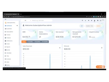 subscriptionflow admin dashboard