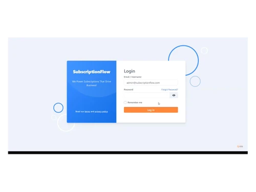 subscriptionflow login page