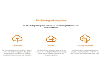 CloudM Migrate Flexible migration options