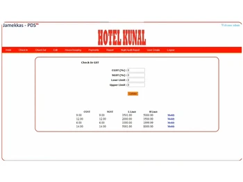 jamekkas hotel management software log in