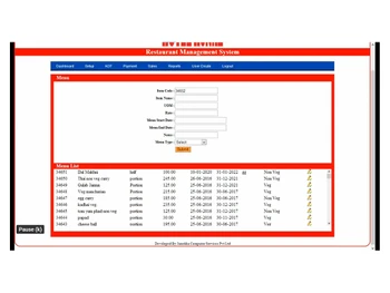 jamekka restaurant management menu management