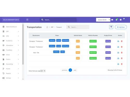 NGTIQ School ERP transport