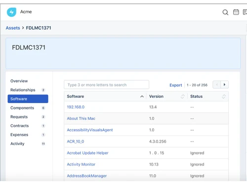 freshservice software-assets