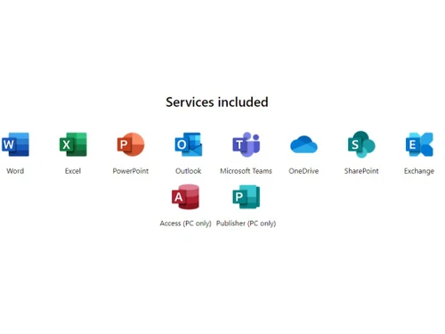 Microsoft 365 Business Standard Services included