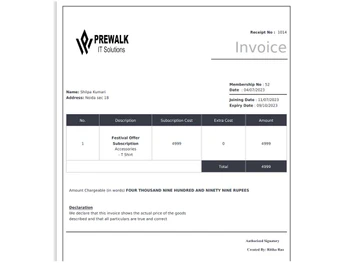 prewalk invoice