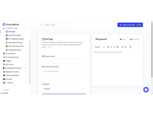GravityWrite Ad Copy