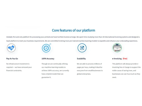 Accetion e Invoice Software features