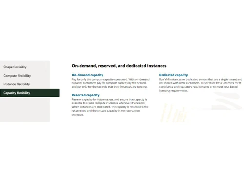 Oracle Cloud Infrastructure Capacity flexibility