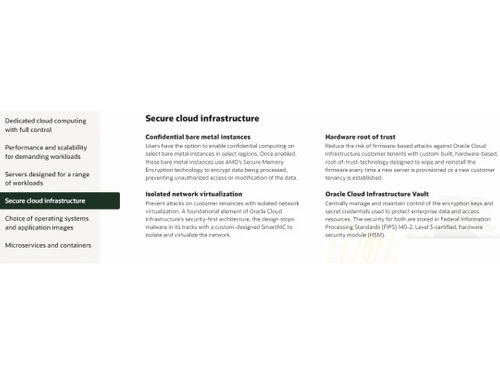 Oracle Cloud Infrastructure Cloud infrastructure