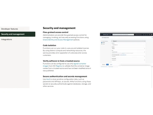 Oracle Cloud Infrastructure Security & management